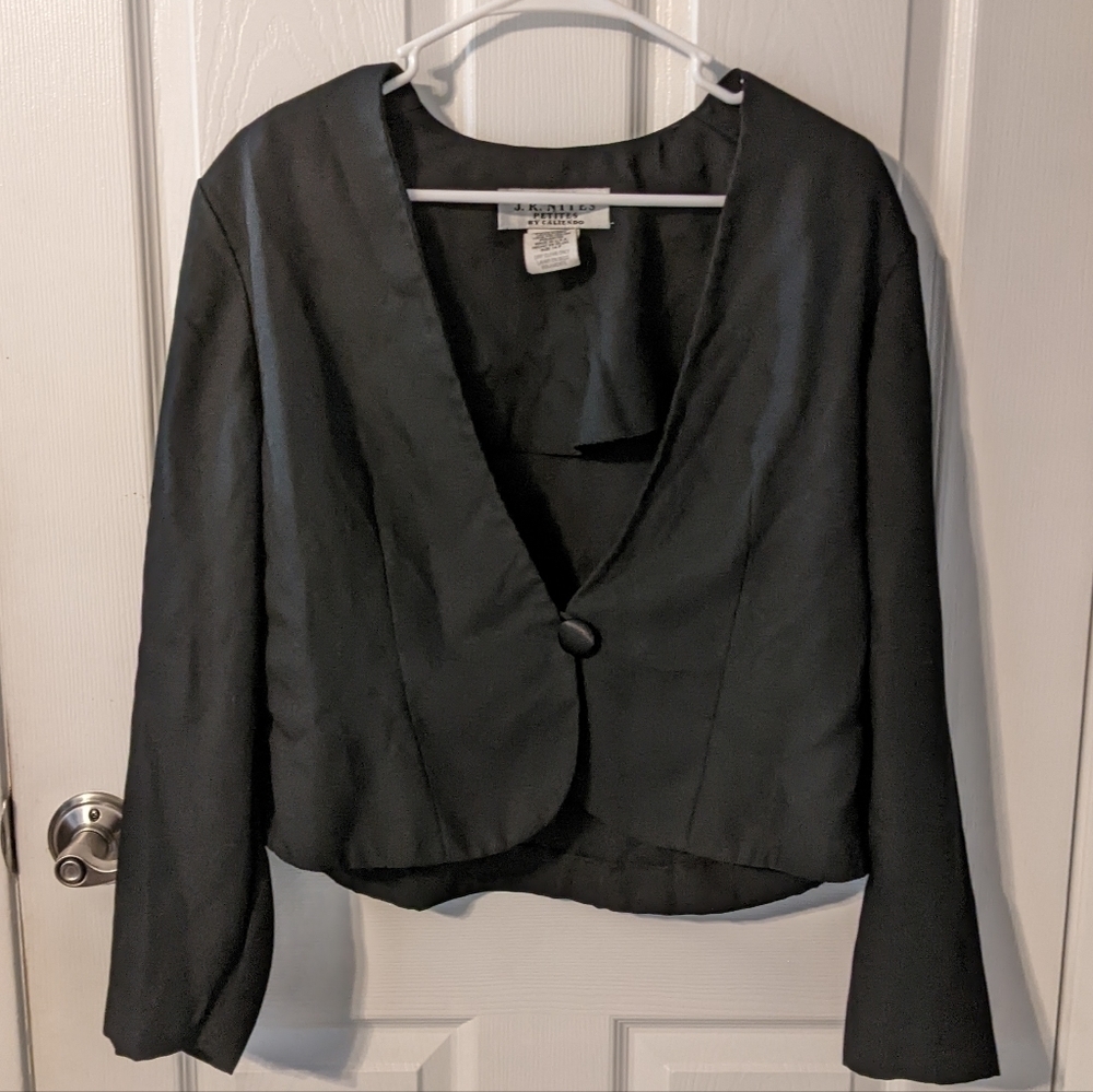 Vintage JR Nites by Caliendo Single Button Front Blazer‎ Jacket Size 14P Petite